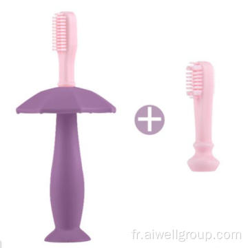 Brosse à dents en silicone en laine douce en forme de bébé en forme de bébé